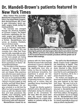 Article clipping on Dr. Mark Mandell-Brown and his patient featured in New York Times