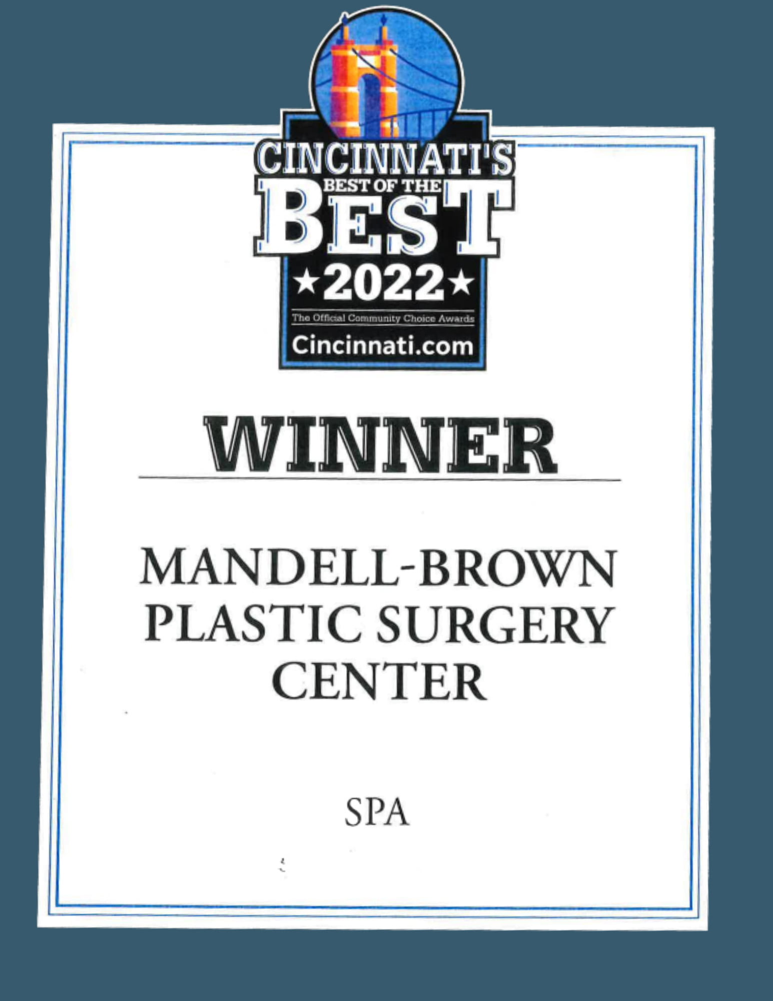 Cincinnati's Best of the Best 2022 Award for Spa