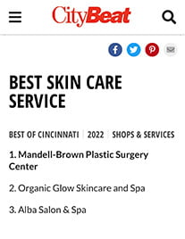 CityBeat Best of 2022, Best Skin Care Service