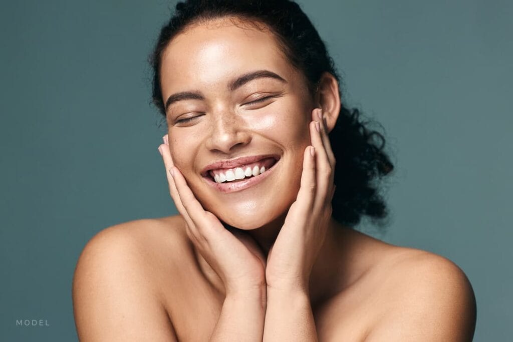 Young woman with glowing skin