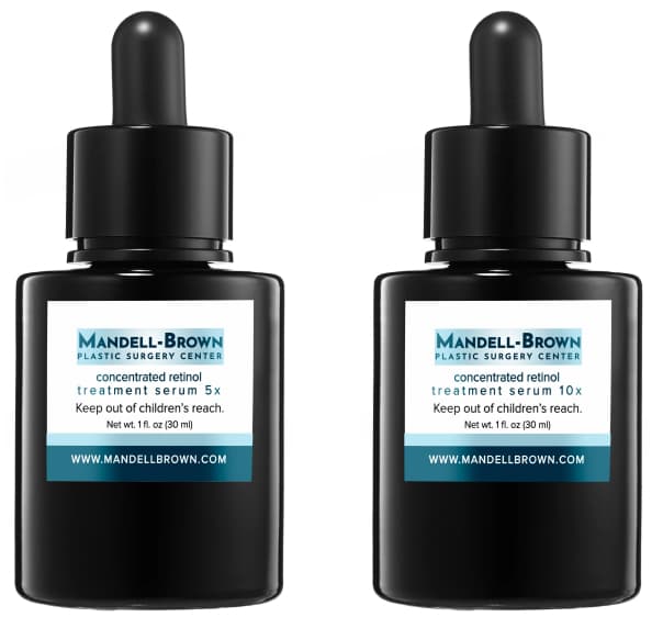 Mandell-Brown concentrated retinol and facial cleanser products